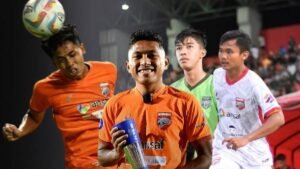 Empat pemain Borneo FC di Timnas U-23. Paling kanan Komang Teguh yang banyak menarik perhatian.